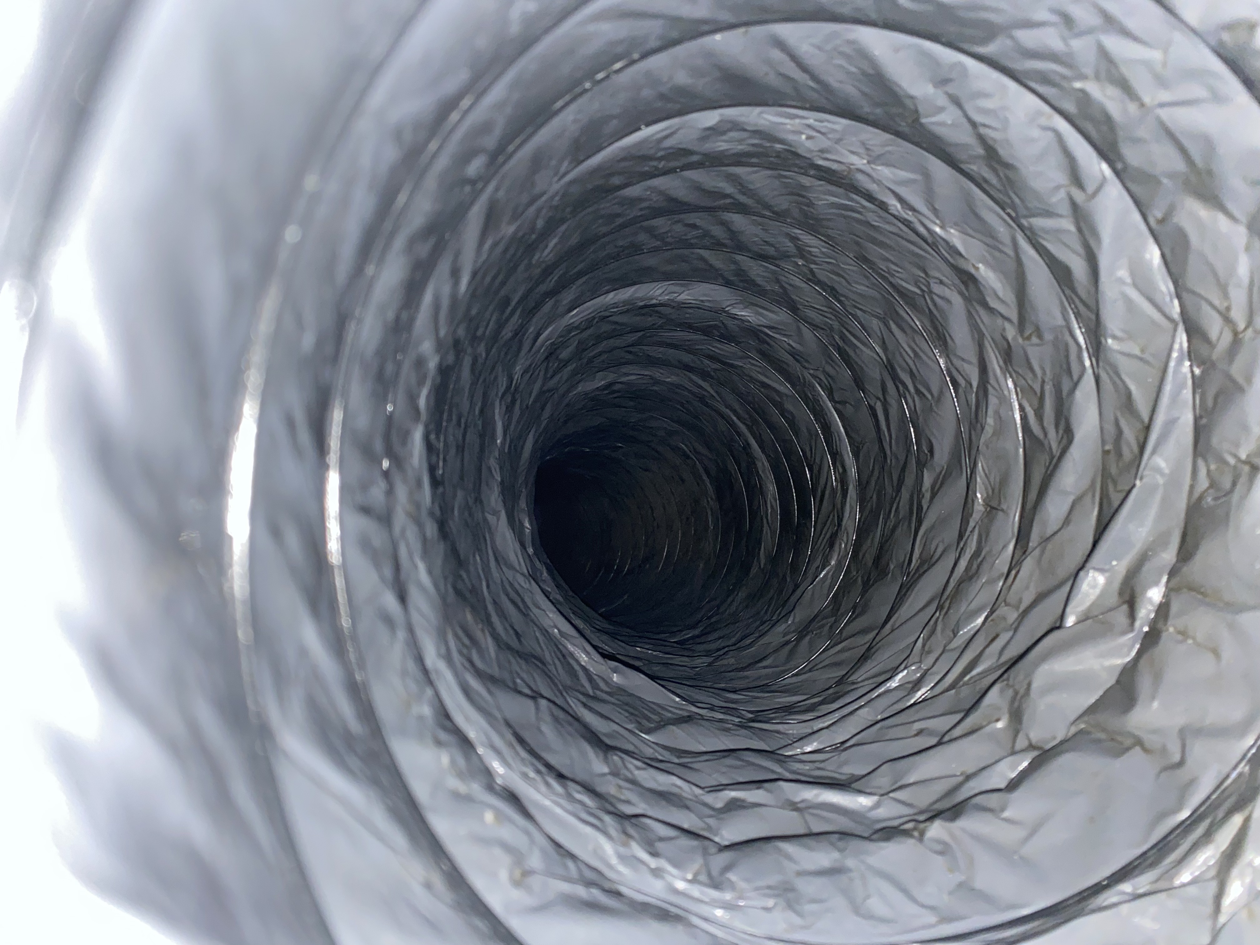 Flexible duct interior professionally cleaned and dust-free, Golden Gate, FL